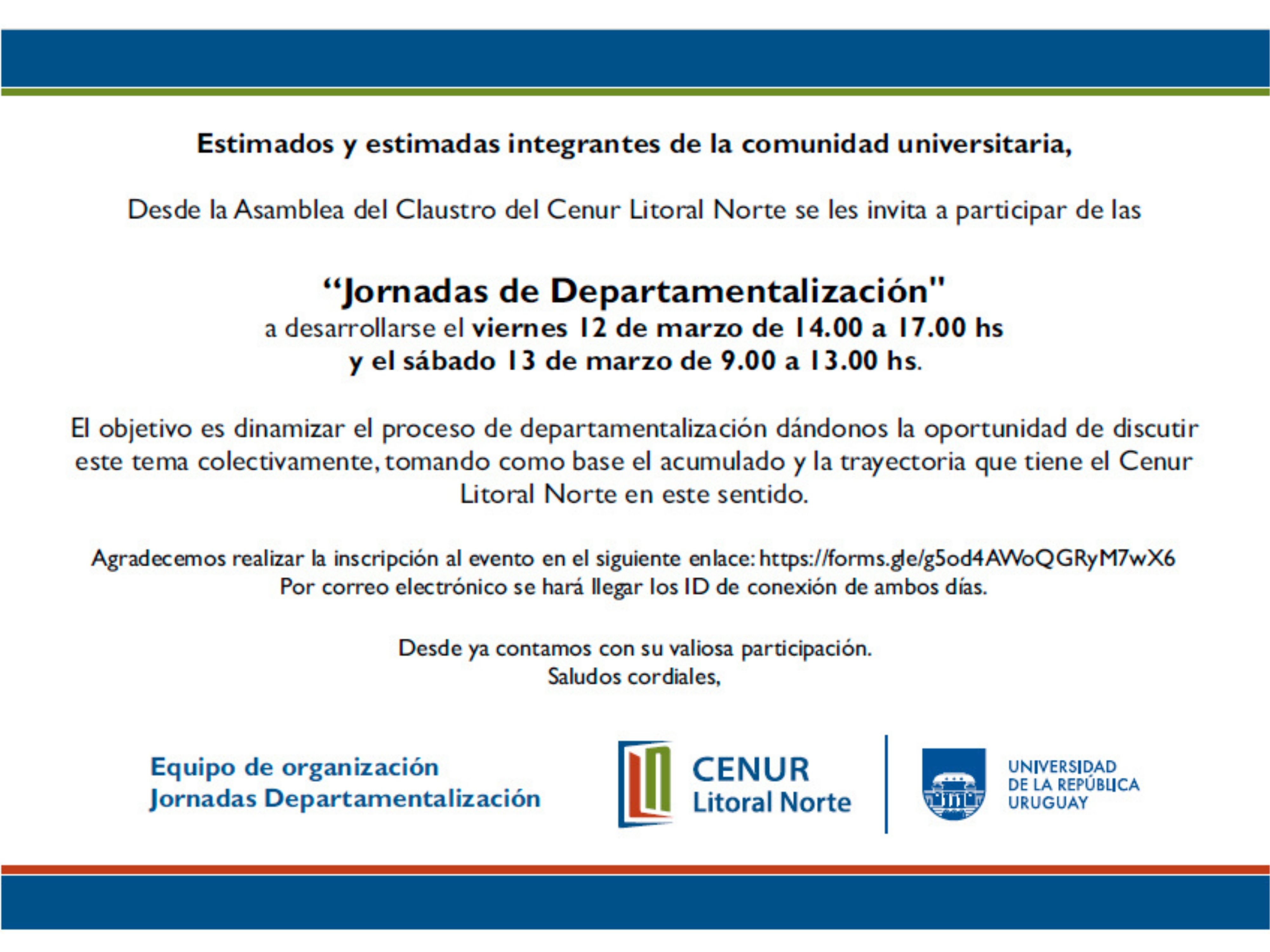 Jornadas DEPARTAMENTALIZACION Pay