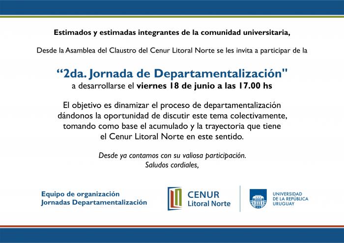 invitacion 2aJornada Departamentalizacion 2021