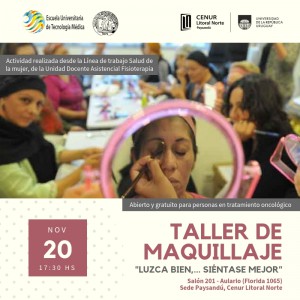 Taller de maquillaje por el mes de sensibilización sobre el cáncer de mama.