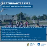 Isef pasantías semestre impar