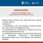 Res. por elecciones universitarias 29 de noviembre 2023