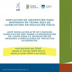 ampliacion inscripcion isef