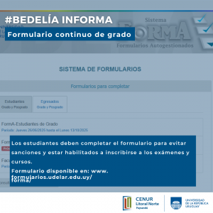Bedelía informa Formulario continuo