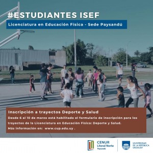 Estudiantes ISEF inscripcion a trayectos