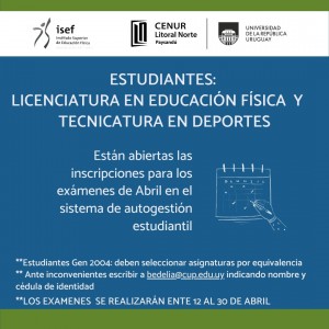 Examenes ISEF Abril