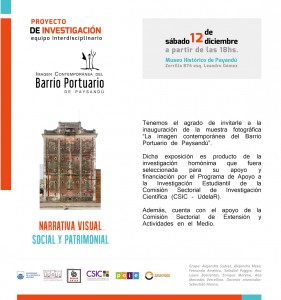 Invitación Muestra Proyecto Barrio Portuario Paysandú