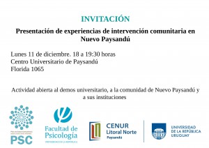 Invitación presentación 11 de diciembre
