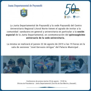 Invitación sesion junta