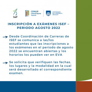 Isef exámenes agosto22
