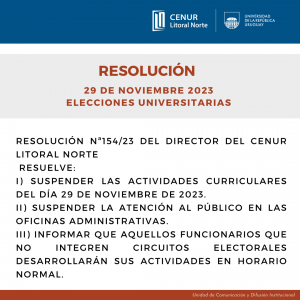 Res. por elecciones universitarias 29 de noviembre 2023