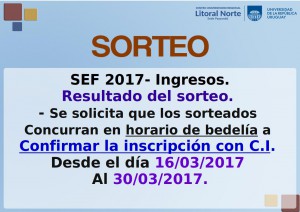 Resultado del sorteo ISEF 2017