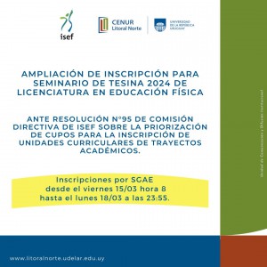 ampliacion inscripcion isef
