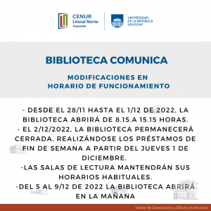 biblioteca modificaciones horario